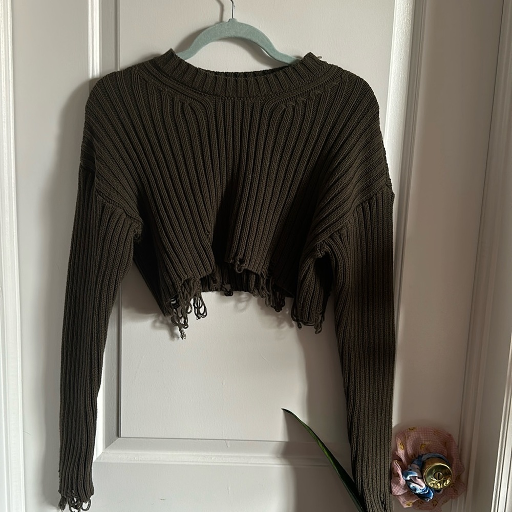 NWOT Zara distressed sweater top